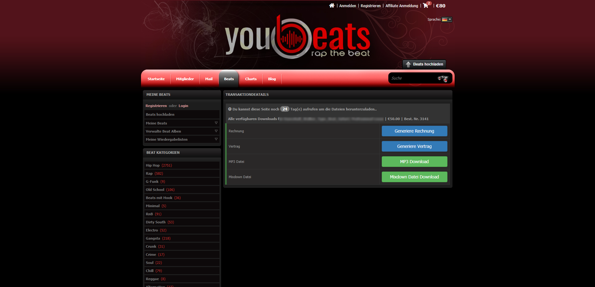 Gast Transaktionsdetails